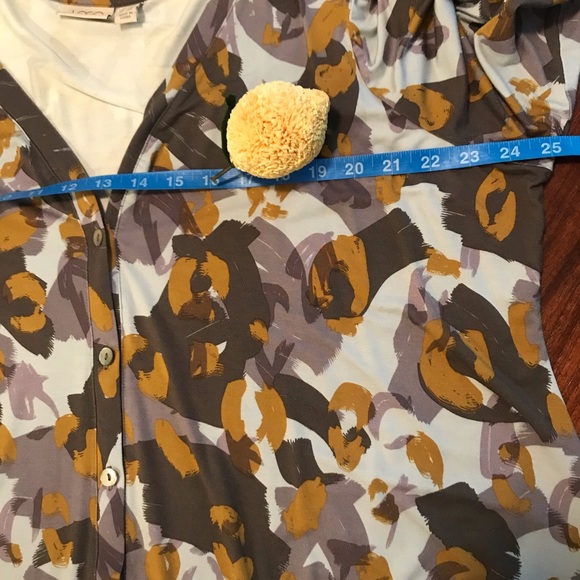 LOGO by Lori Goldstein Printed Button Front Knit Cardigan Size 1X - Picture 8 of 12